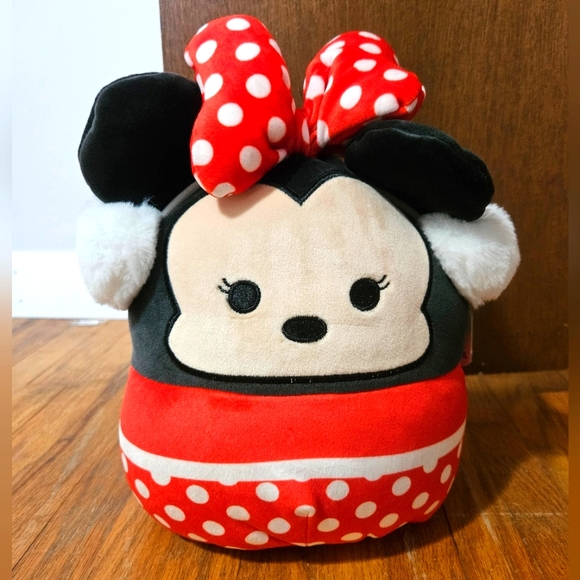 Squishmallows Other - NWT Squishmallows Disney Minnie Mouse Winter Edition with earmuffs 8"